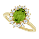 14K Yellow Gold Natural Peridot  & 1/3 CTW Lab-Grown Diamond Ring