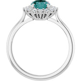 14K White Gold Lab-Grown Alex&rite & 3/8 CTW Natural Diamond Ring