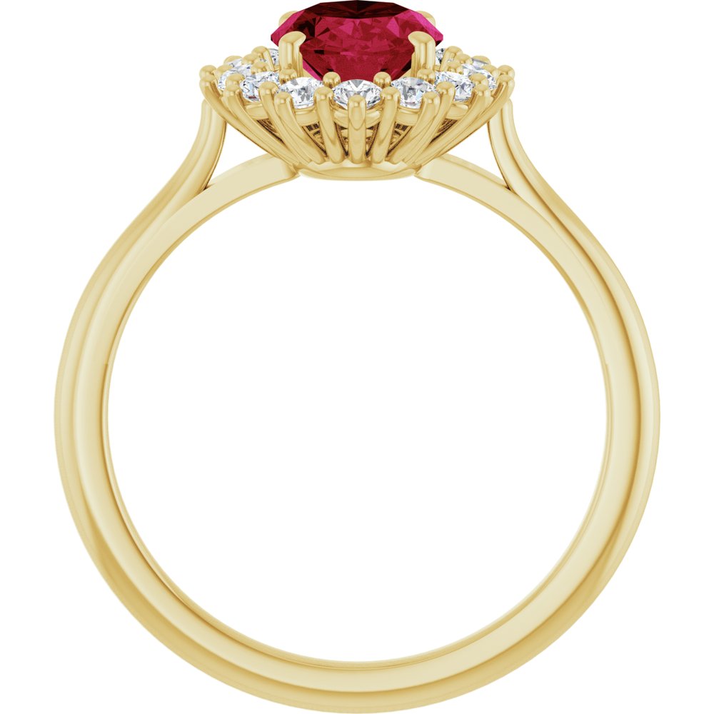 14K Yellow Gold Lab-Grown Ruby  & 1/3 CTW Lab-Grown Diamond Ring