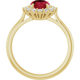 14K Yellow Gold Lab-Grown Ruby  & 1/3 CTW Lab-Grown Diamond Ring