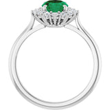 14K White Gold Lab-Grown Emerald & 1/3 CTW Lab-Grown Diamond Ring