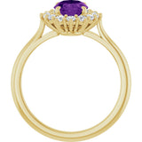 14K Yellow Gold Natural Amethyst & 1/3 CTW Lab-Grown Diamond Ring