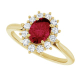 14K Yellow Gold Lab-Grown Ruby  & 1/3 CTW Lab-Grown Diamond Ring