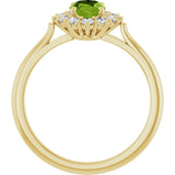 14K Yellow Gold Natural Peridot  & 1/3 CTW Lab-Grown Diamond Ring