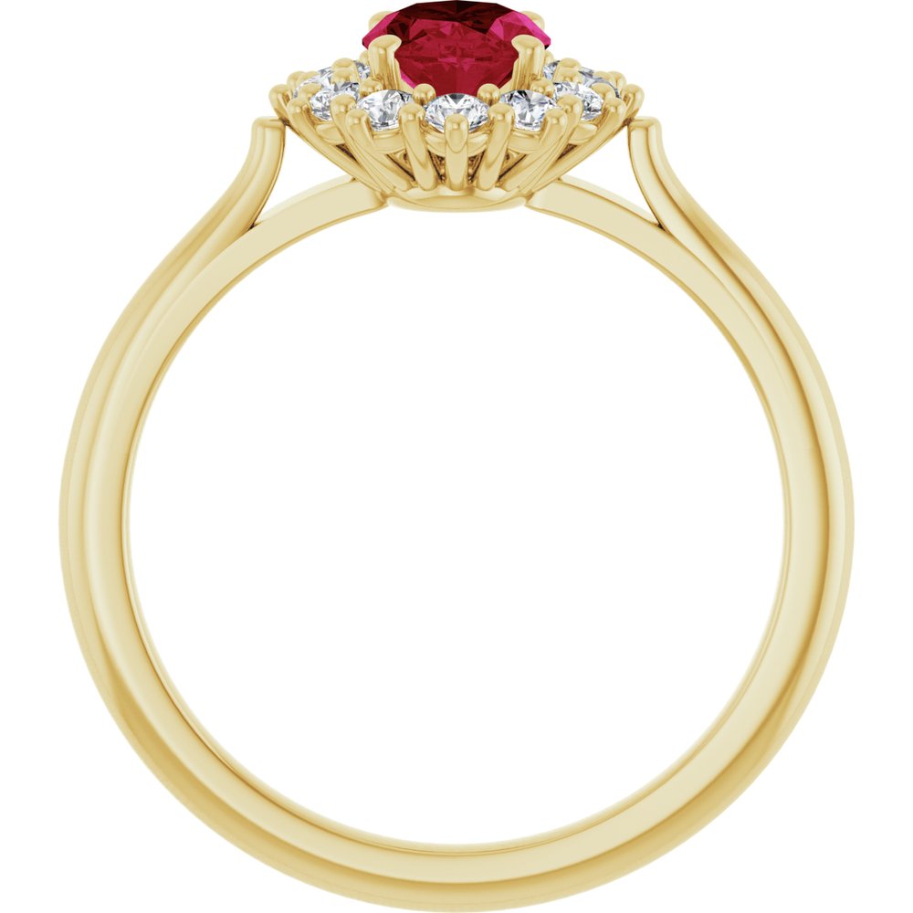 14K Yellow Gold Lab-Grown Ruby  & 1/3 CTW Lab-Grown Diamond Ring