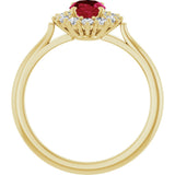 14K Yellow Gold Lab-Grown Ruby  & 1/3 CTW Lab-Grown Diamond Ring