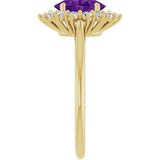 14K Yellow Gold Natural Amethyst & 1/3 CTW Lab-Grown Diamond Ring