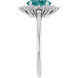 14K White Gold Lab-Grown Alex&rite & 3/8 CTW Natural Diamond Ring