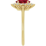 14K Yellow Gold Lab-Grown Ruby  & 1/3 CTW Lab-Grown Diamond Ring