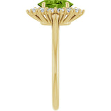 14K Yellow Gold Natural Peridot  & 1/3 CTW Lab-Grown Diamond Ring