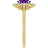14K Yellow Gold Natural Amethyst & 1/3 CTW Lab-Grown Diamond Ring