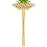 14K Yellow Gold Natural Peridot  & 1/3 CTW Lab-Grown Diamond Ring