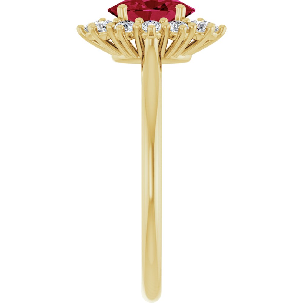 14K Yellow Gold Lab-Grown Ruby  & 1/3 CTW Lab-Grown Diamond Ring