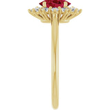 14K Yellow Gold Lab-Grown Ruby  & 1/3 CTW Lab-Grown Diamond Ring
