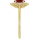 14K Yellow Gold Natural Mozambique Garnet & 1/3 CTW Lab-Grown Diamond Ring