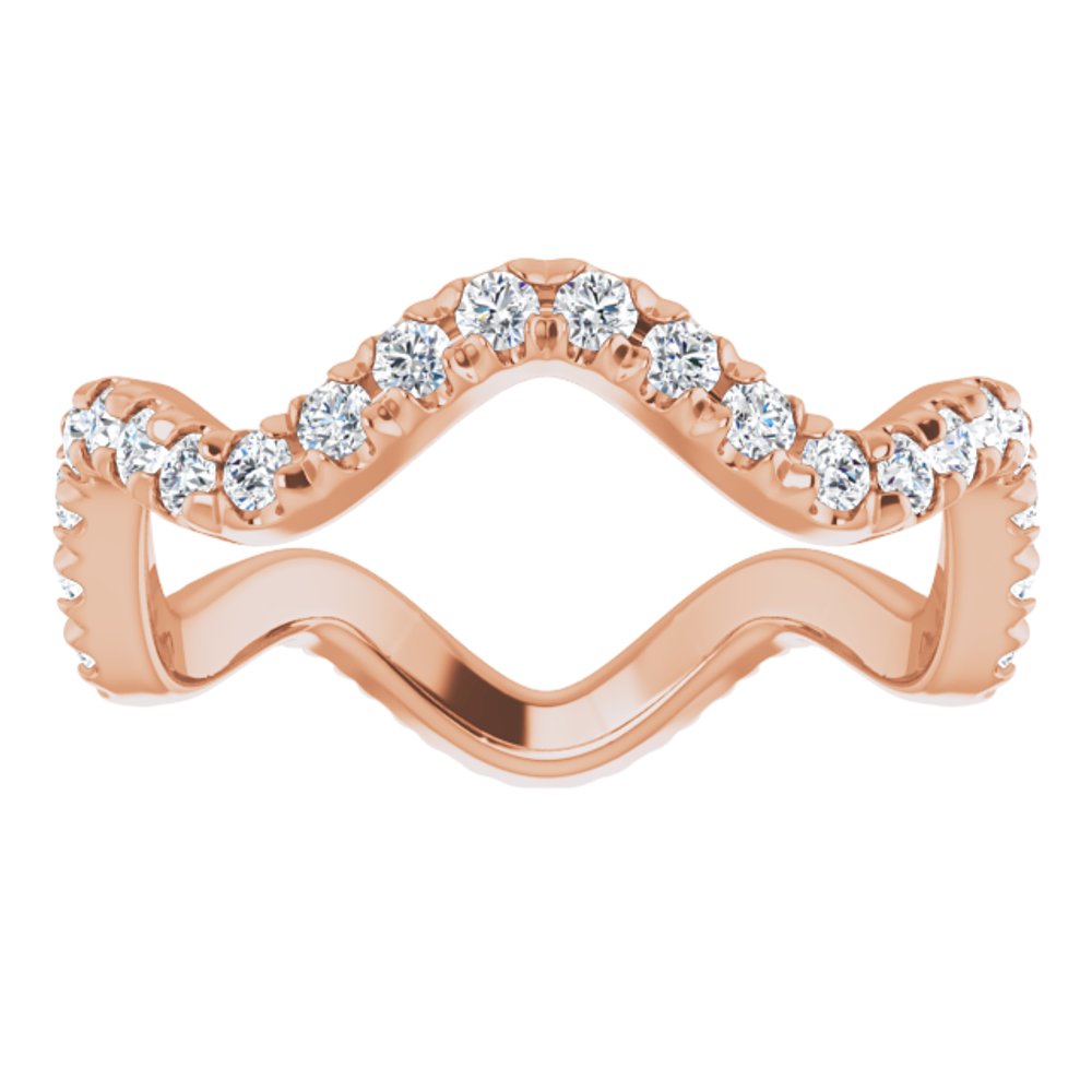 14K Rose 1/2 CTW Natural Diamond French-Set Eternity Band Size 4