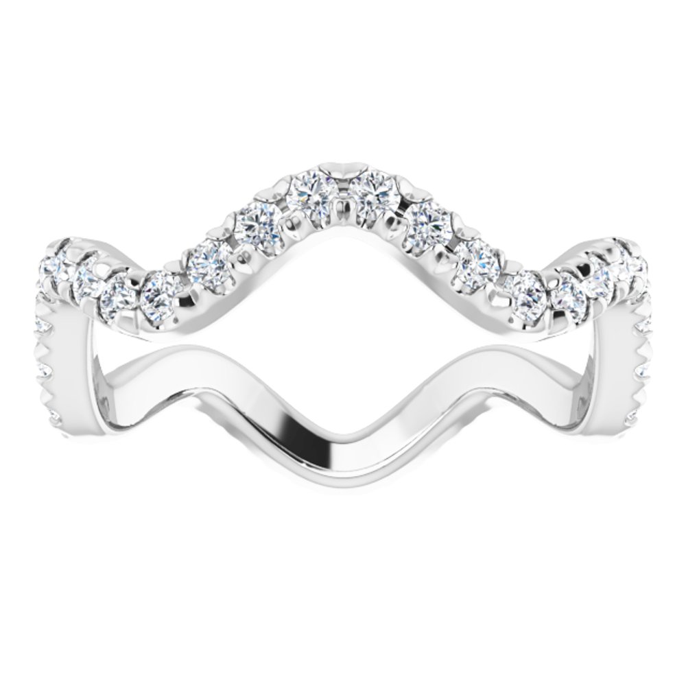 14K White 1/2 CTW Natural Diamond French-Set Eternity Band