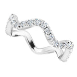 14K White 1/2 CTW Natural Diamond French-Set Eternity Band