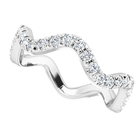 14K White 1/2 CTW Natural Diamond French-Set Eternity Band