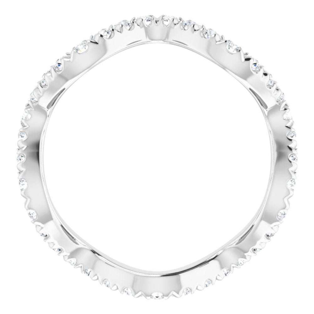 14K White 1/2 CTW Natural Diamond French-Set Eternity Band