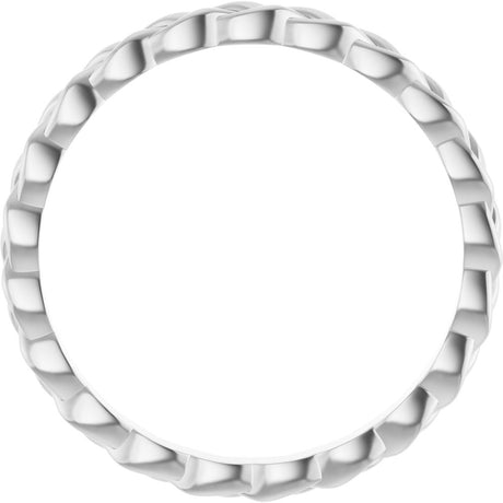 14K White Gold 2 mm Woven-Design Band Size 7