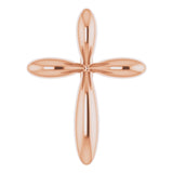 14K Rose 10x7.72 mm Cross Pendant