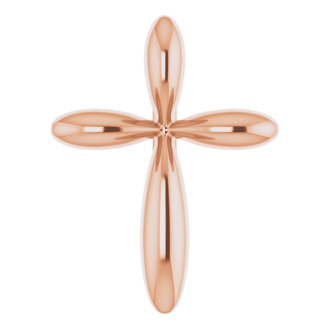 14K Rose 10x7.72 mm Cross Pendant