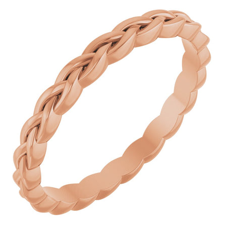 14K Rose 2 mm Woven Band Size 7