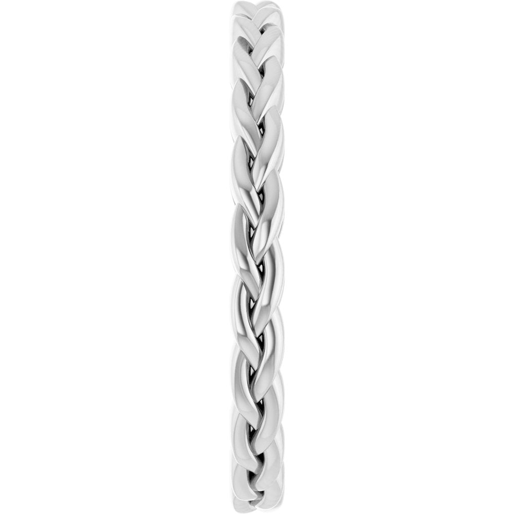 14K White Gold 2 mm Woven-Design Band Size 7