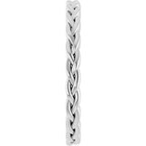 14K White Gold 2 mm Woven-Design Band Size 7
