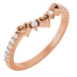 14K Rose 1/6 CTW Natural Diamond Heart Contour Band