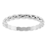 14K White Gold 2 mm Woven-Design Band Size 7