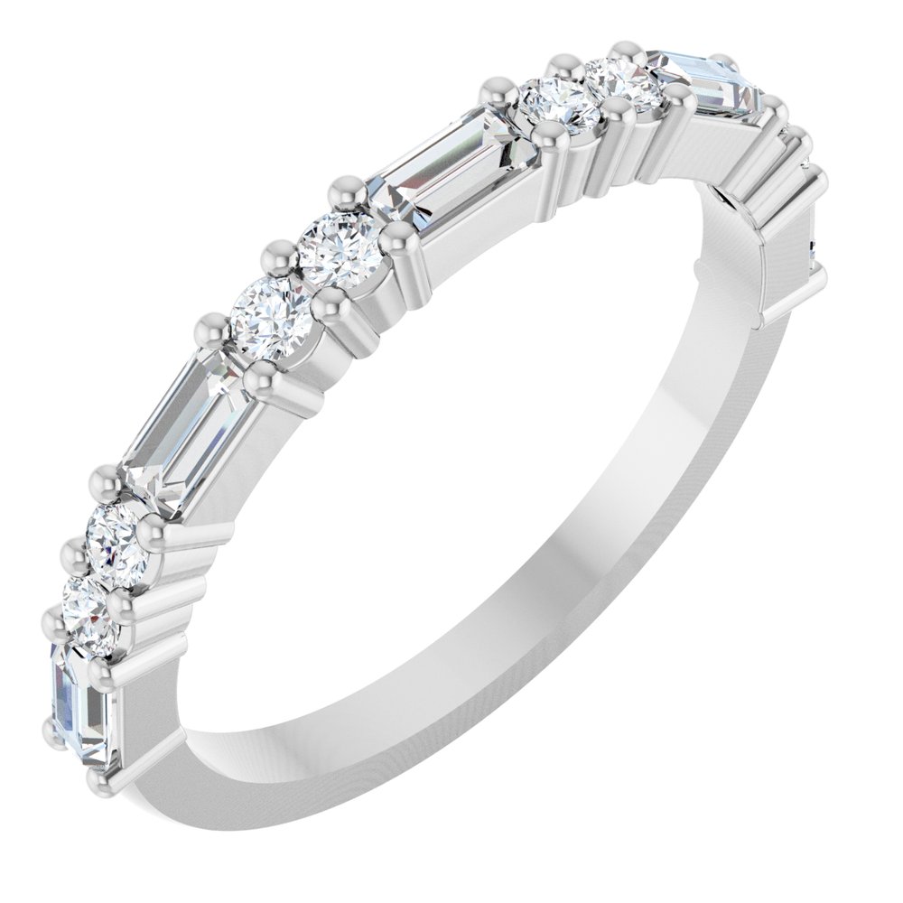 14K White 1/2 CTW Natural Diamond Anniversary Band
