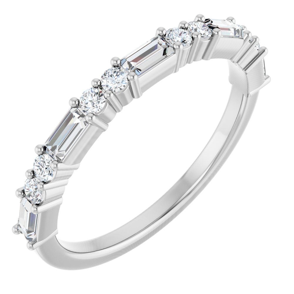 14K White 1/2 CTW Natural Diamond Anniversary Band