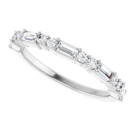 14K White 1/2 CTW Natural Diamond Anniversary Band