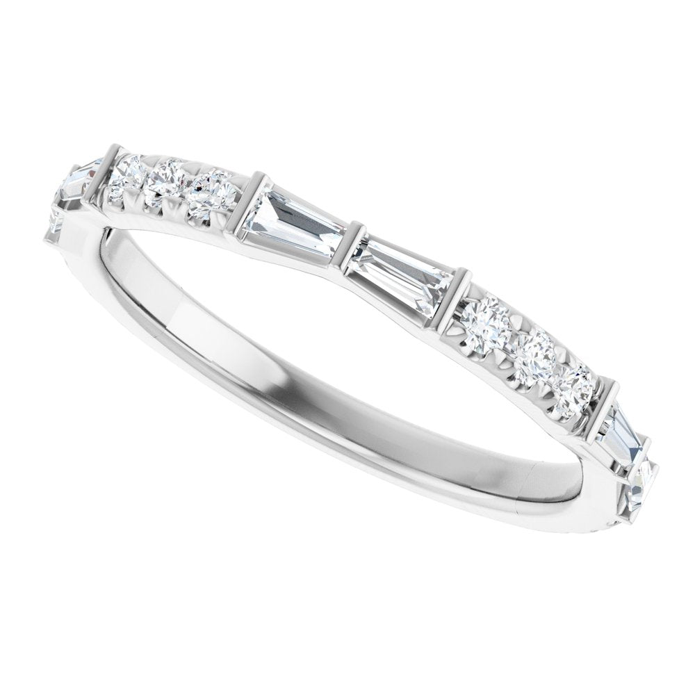 14K White Gold 3/8 CTW Natural Diamond French-Set Anniversary Band
