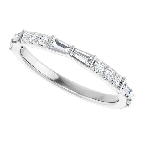 14K White Gold 3/8 CTW Natural Diamond French-Set Anniversary Band