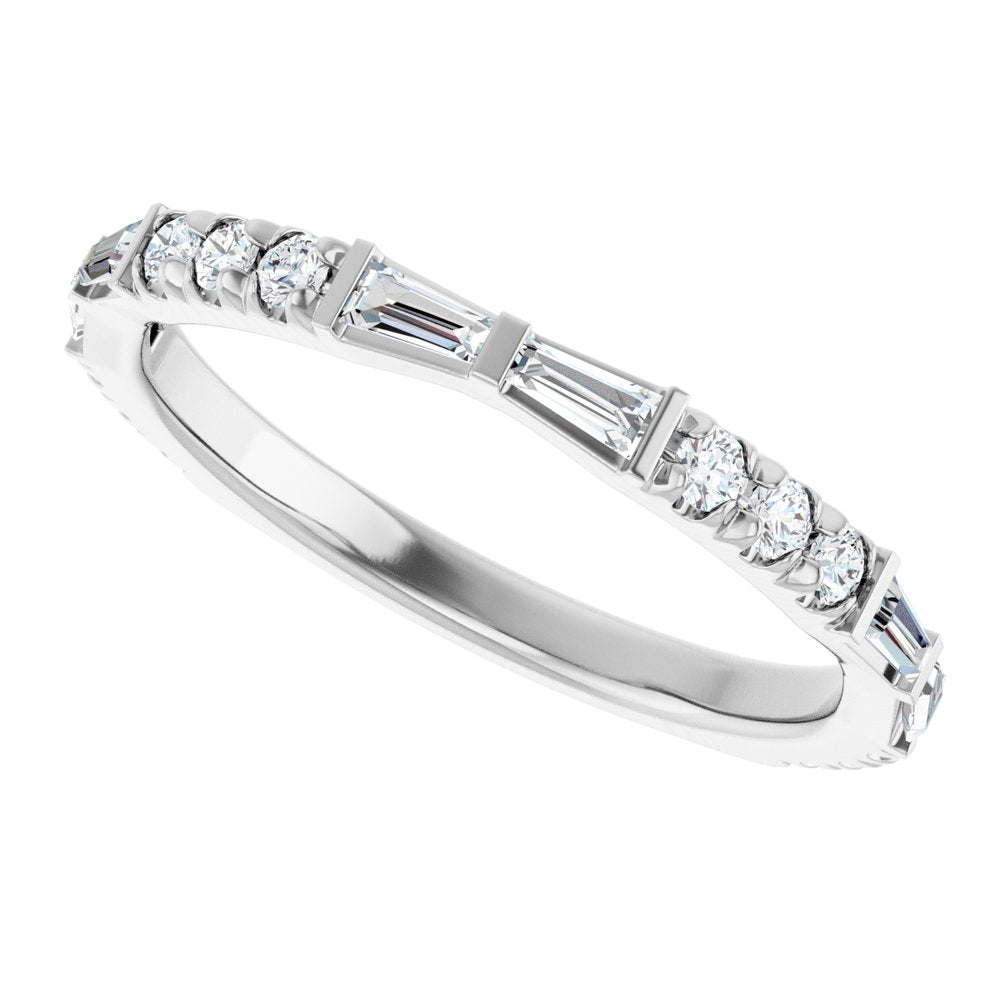 14K White Gold 3/8 CTW Natural Diamond French-Set Anniversary Band