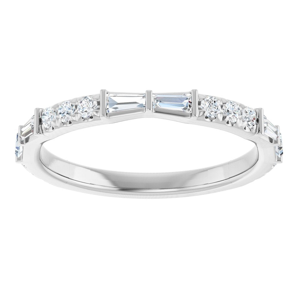 14K White Gold 3/8 CTW Natural Diamond French-Set Anniversary Band