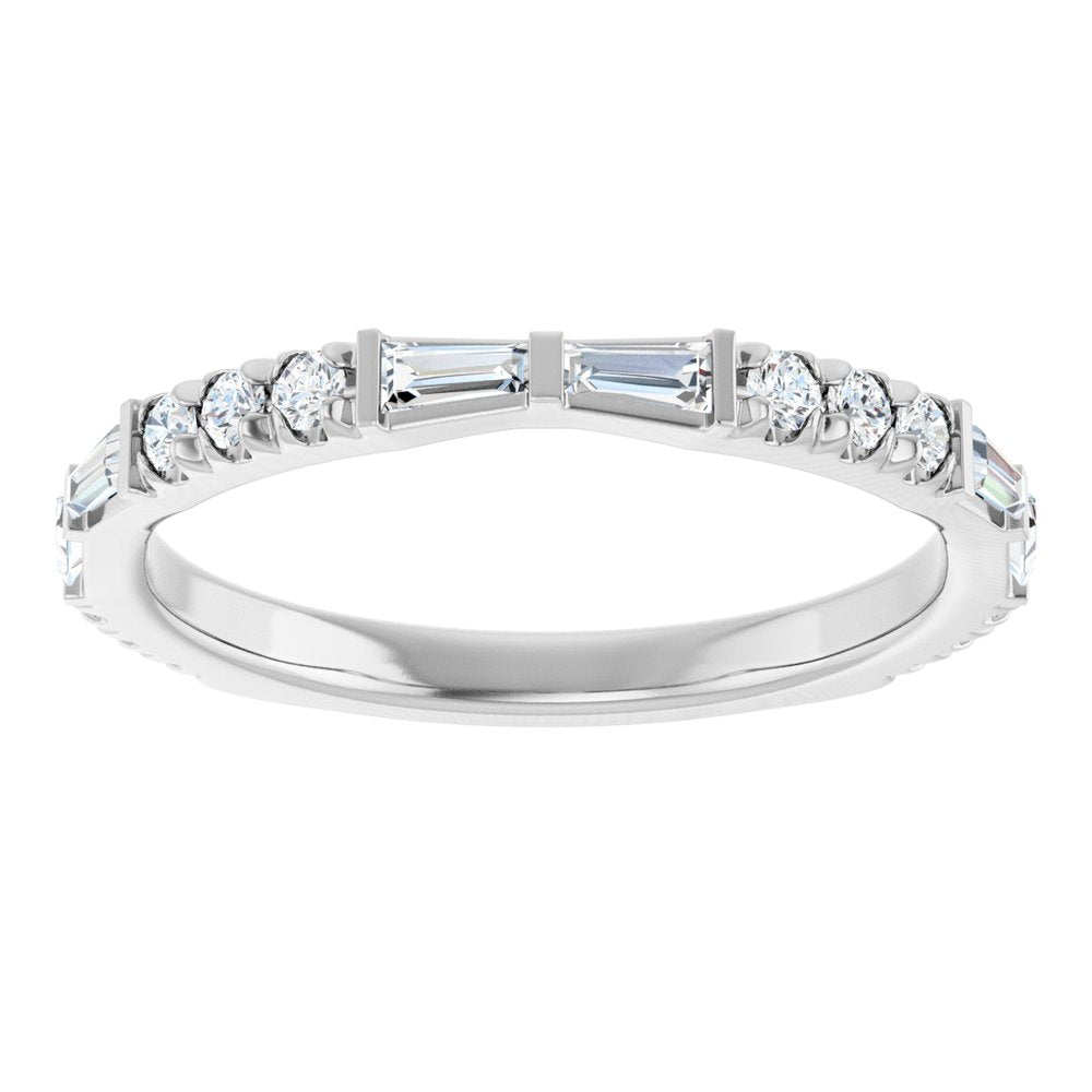 14K White Gold 3/8 CTW Natural Diamond French-Set Anniversary Band