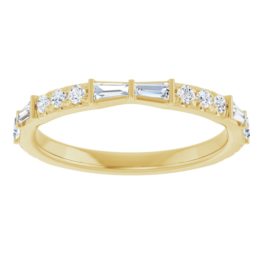 14K Yellow 3/8 CTW Natural Diamond French-Set Anniversary Band