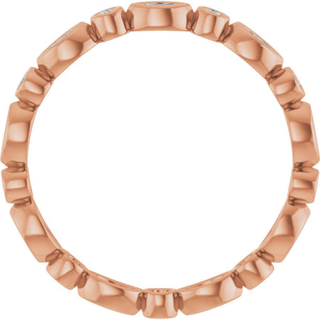 14K Rose 1/3 CTW Natural Diamond Eternity Band Size 7