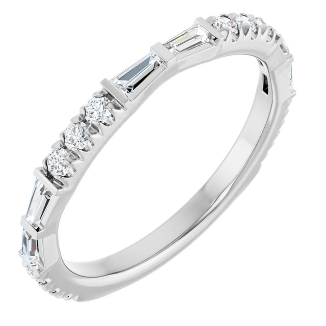 14K White Gold 3/8 CTW Natural Diamond French-Set Anniversary Band