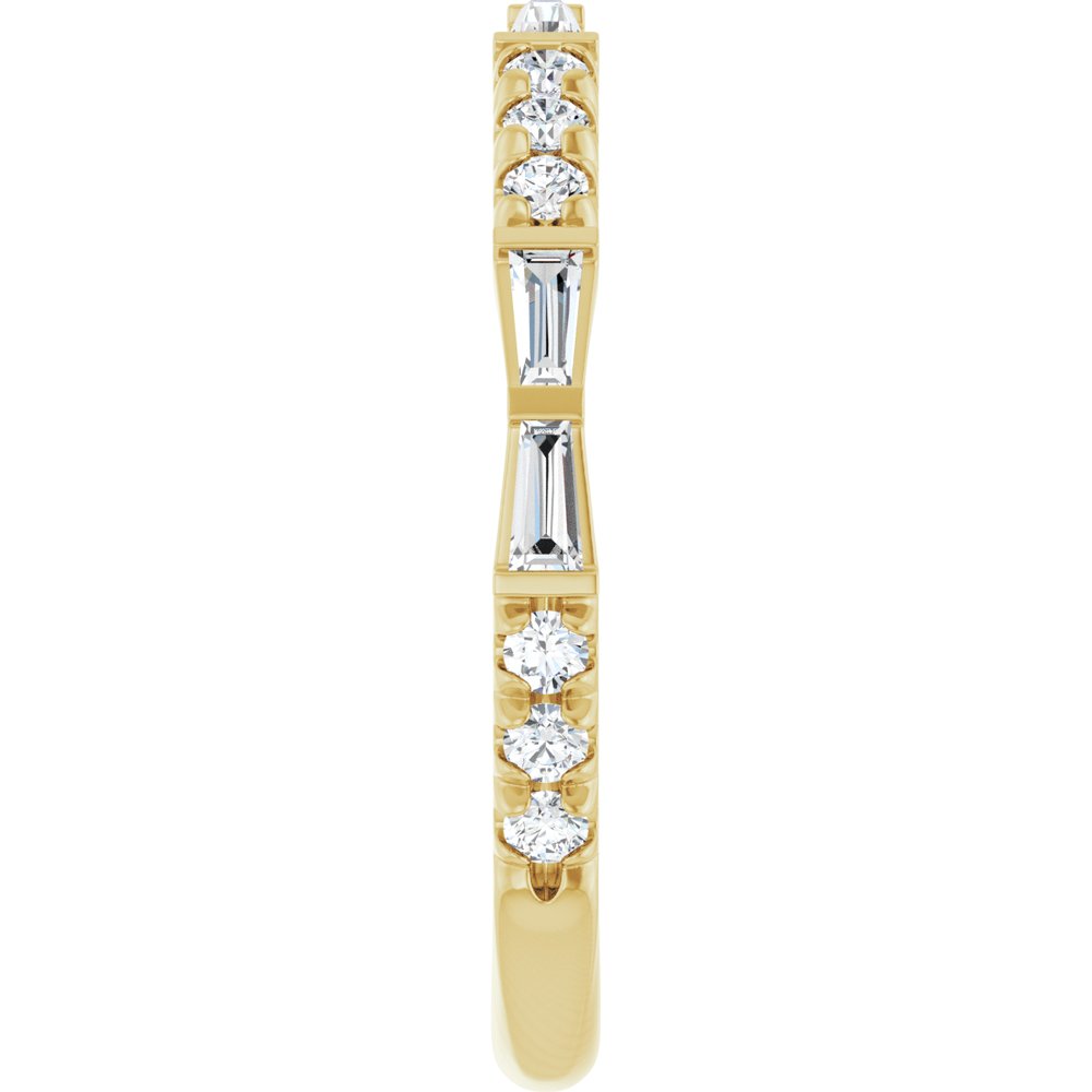 14K Yellow Gold 3/8 CTW Natural Diamond French-Set Anniversary Band