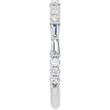 14K White Gold 3/8 CTW Natural Diamond French-Set Anniversary Band