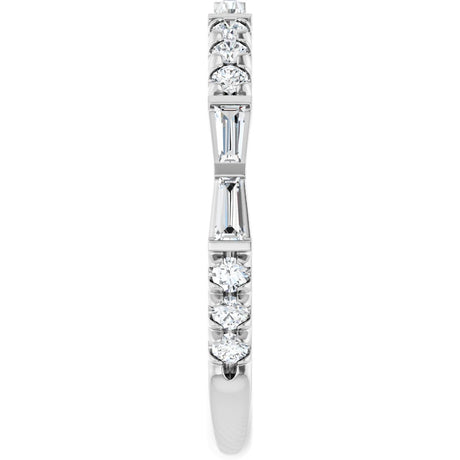 14K White Gold 3/8 CTW Natural Diamond French-Set Anniversary Band