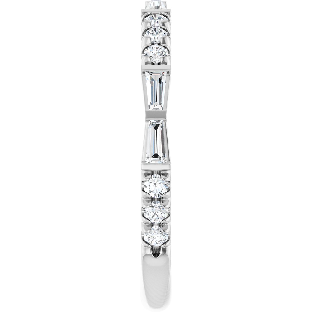 14K White Gold 3/8 CTW Natural Diamond French-Set Anniversary Band