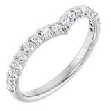 14K White Gold 1/3 CTW Lab Grown Diamond Contour Band