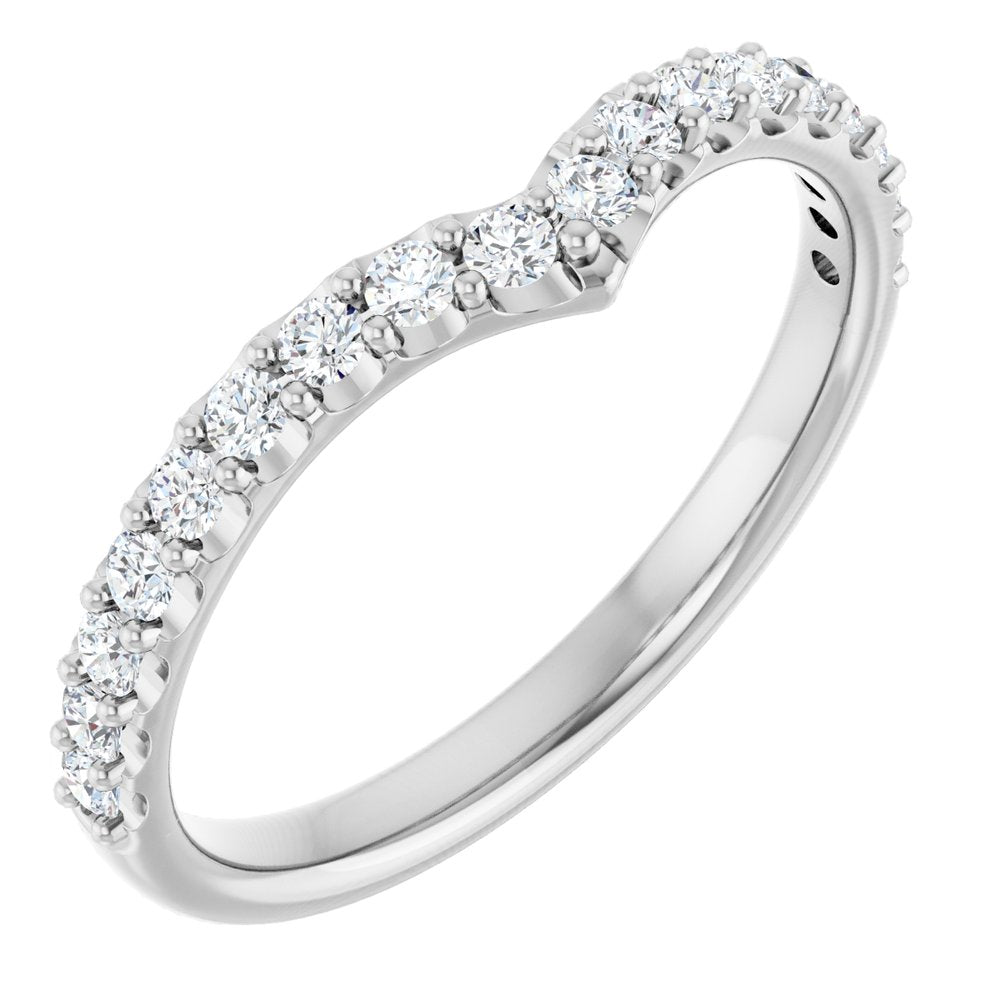 14K White Gold 1/3 CTW Natural Diamond Contour Band