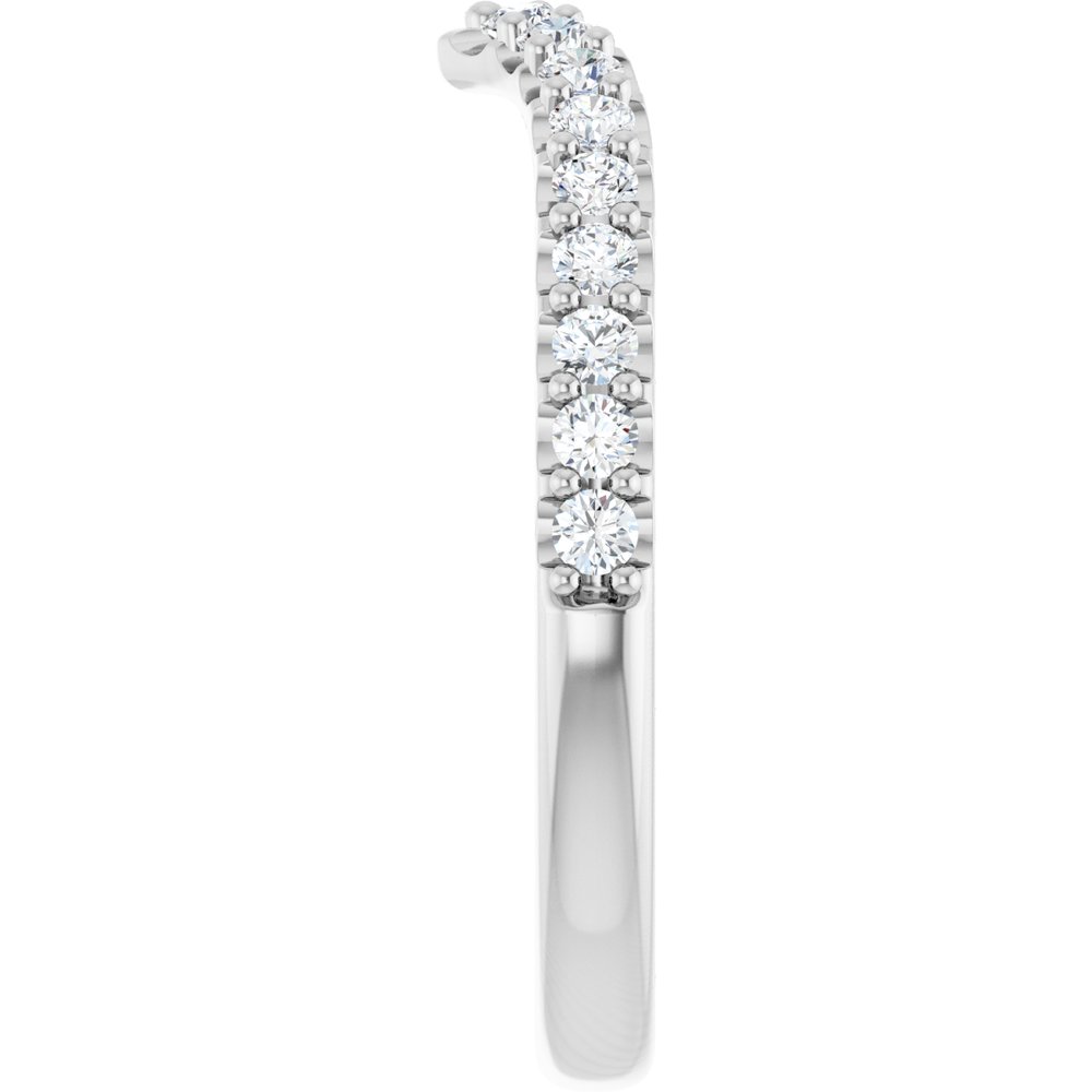14K White Gold 1/3 CTW Natural Diamond Contour Band